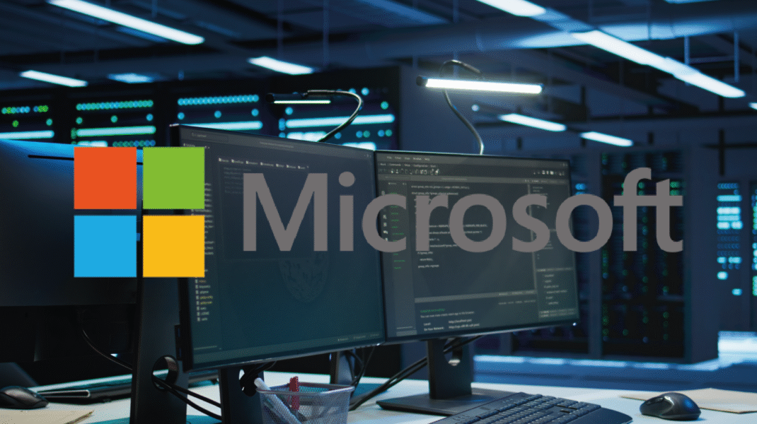 Logotipos de Microsoft, Azure, Power Platform y certificaciones Microsoft sobre fondo tecnológico que representa la formación y desarrollo profesional en tecnologías IT